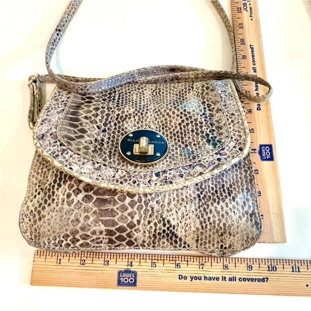 Elliott Lucca Vintage Python Snakeskin Rojo Flap Crossbody